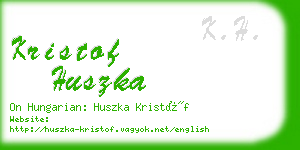 kristof huszka business card